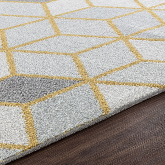Tapis Scandinave Moderne Blanc/Jaune Dinant