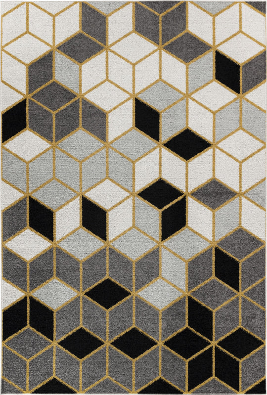 DINANT Tapis Scandinave Moderne Gris/Jaune 120x170