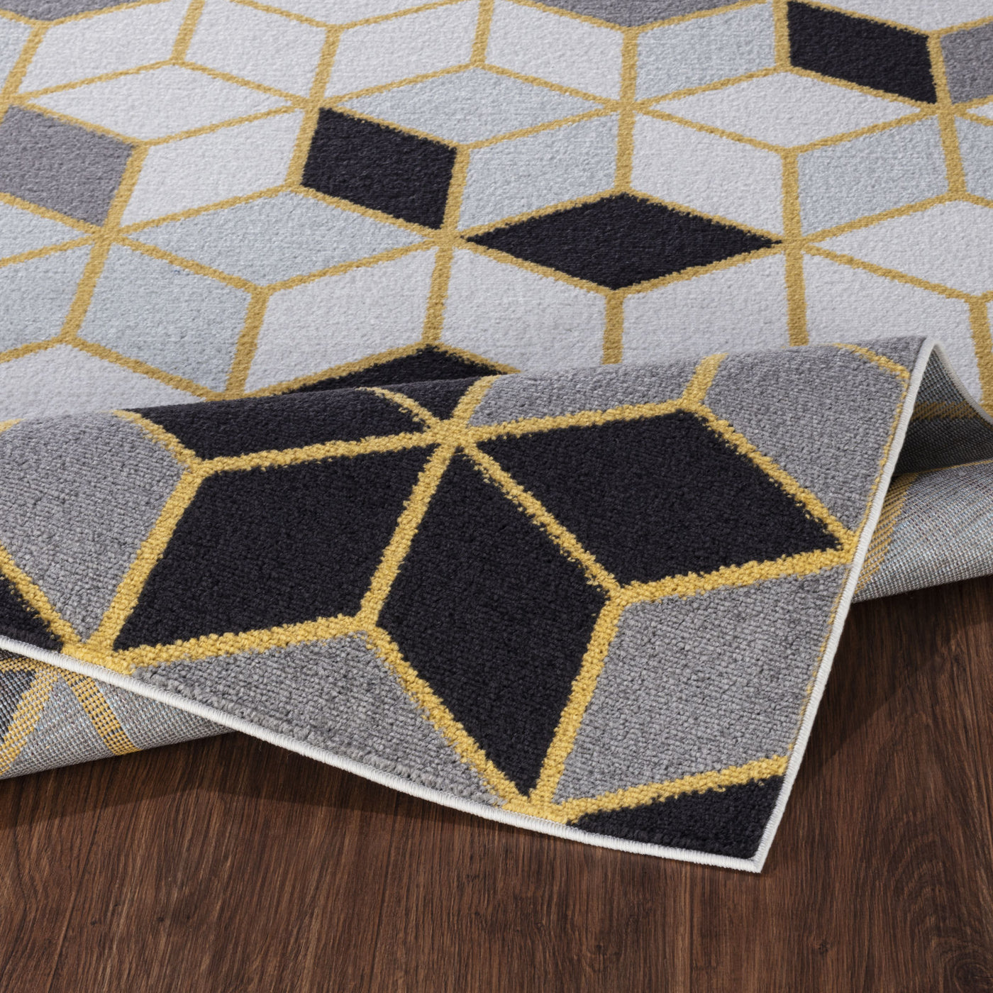 DINANT Tapis Scandinave Moderne Gris/Jaune 120x170