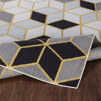 DINANT Tapis Scandinave Moderne Gris/Jaune 160x220