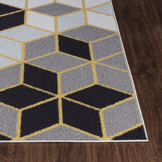 DINANT Tapis Scandinave Moderne Gris/Jaune 160x220