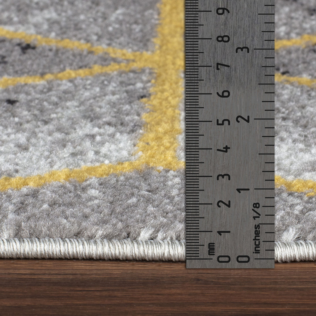 DINANT Tapis Scandinave Moderne Gris/Jaune 160x220