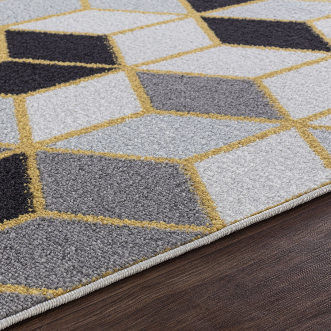 DINANT Tapis Scandinave Moderne Gris/Jaune 120x170