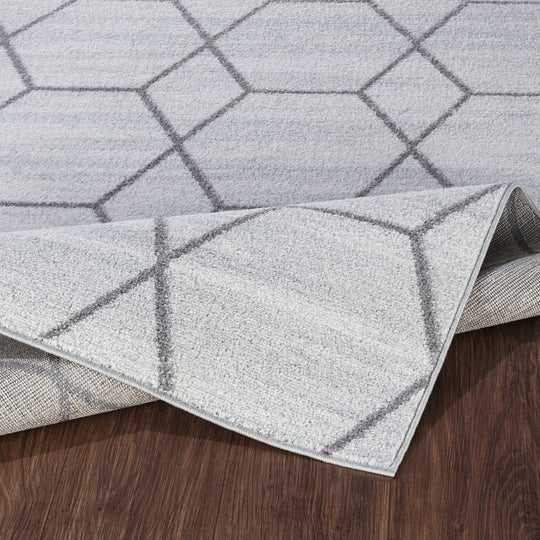 Tapis Scandinave Moderne Blanc/Gris Positano