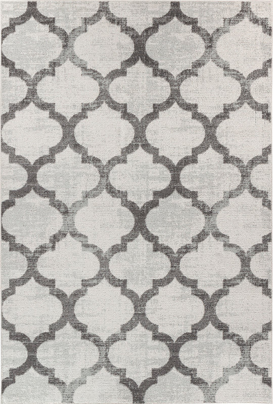 Tapis Vintage Marocain Traditionnel Blanc/Gris Moab