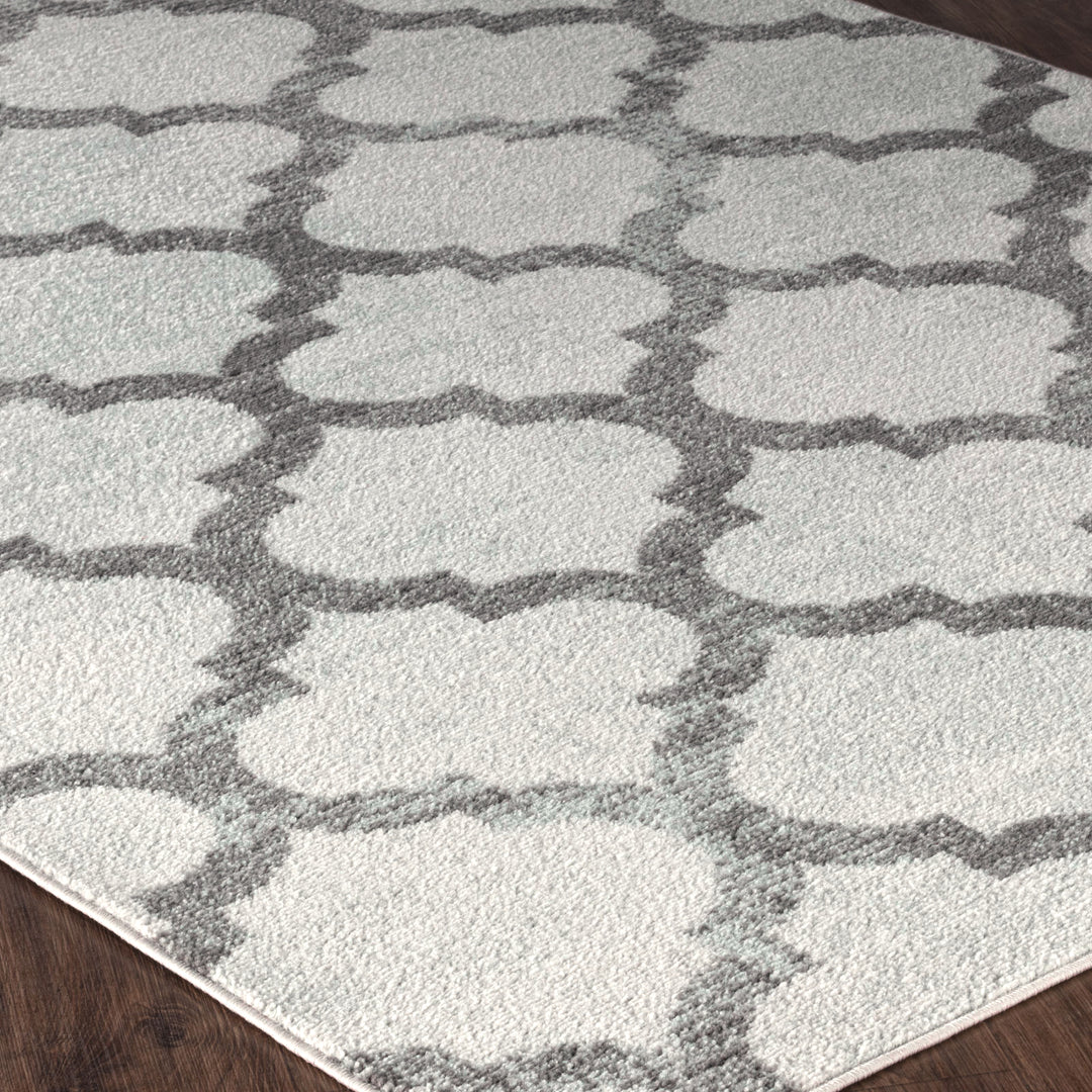 Tapis Vintage Marocain Traditionnel Blanc/Gris Moab