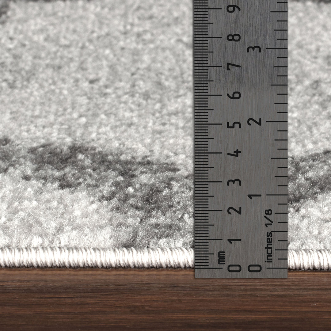 Tapis Vintage Marocain Traditionnel Blanc/Gris Moab