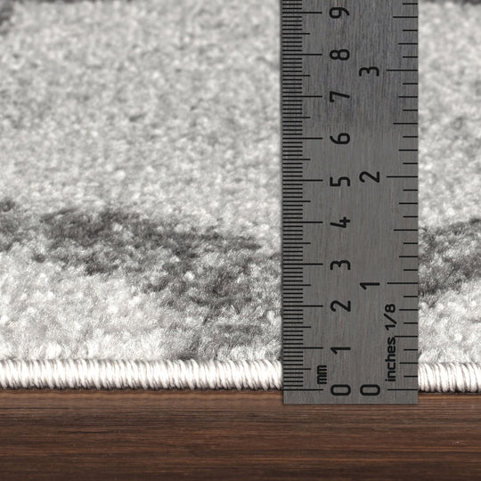 Tapis Vintage Marocain Traditionnel Blanc/Gris Moab
