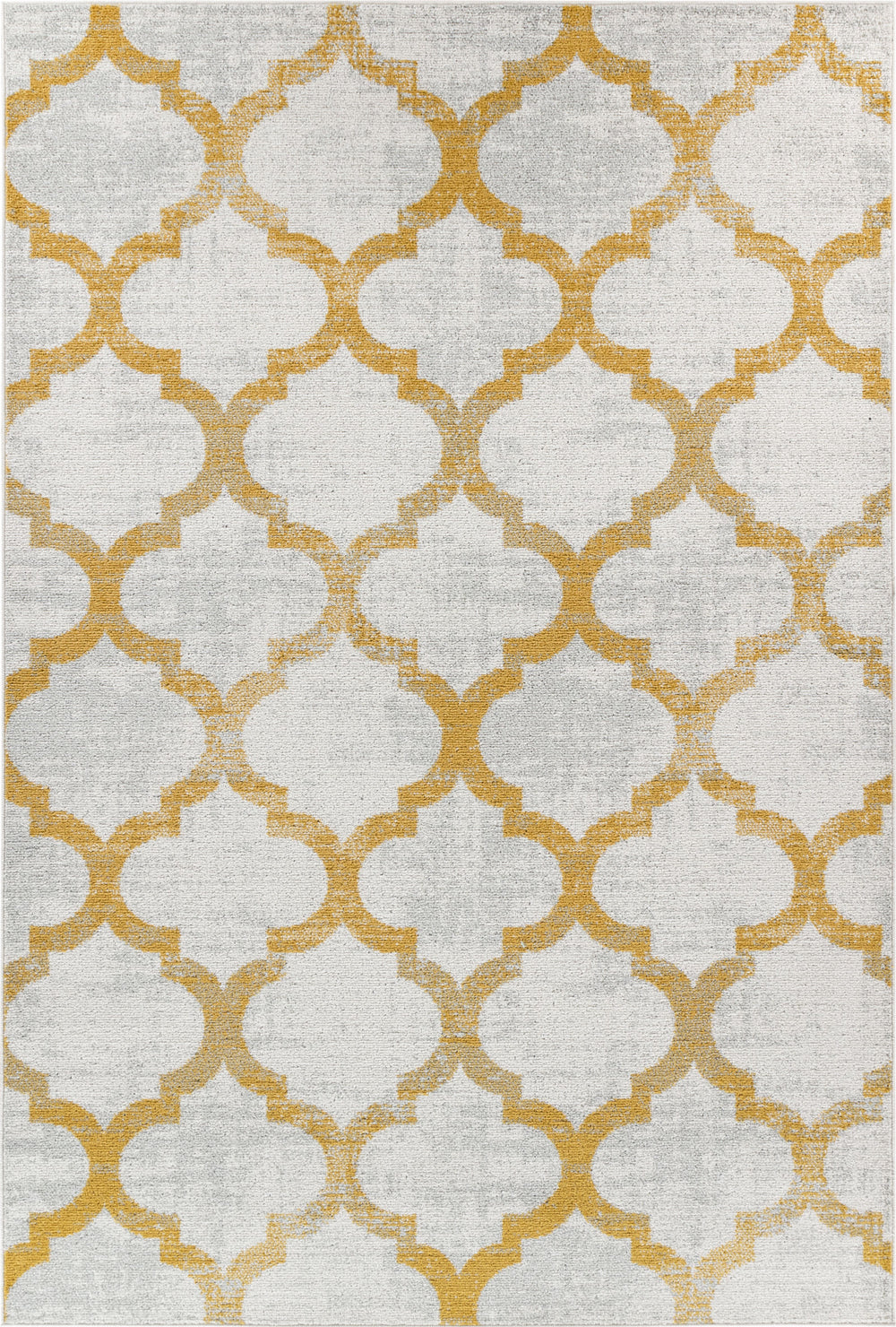 Tapis Vintage Marocain Traditionnel Blanc/Jaune Moab