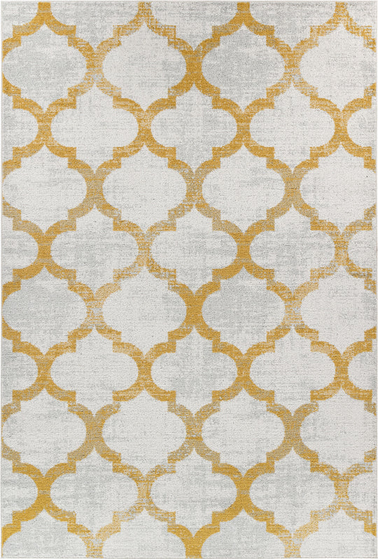 Tapis Vintage Marocain Traditionnel Blanc/Jaune Moab