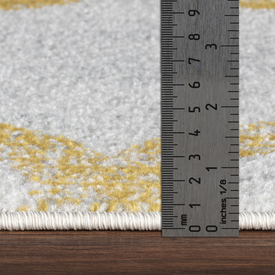 Tapis Vintage Marocain Traditionnel Blanc/Jaune Moab