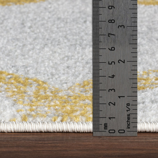 Tapis Vintage Marocain Traditionnel Blanc/Jaune Moab