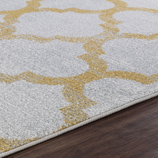 Tapis Vintage Marocain Traditionnel Blanc/Jaune Moab