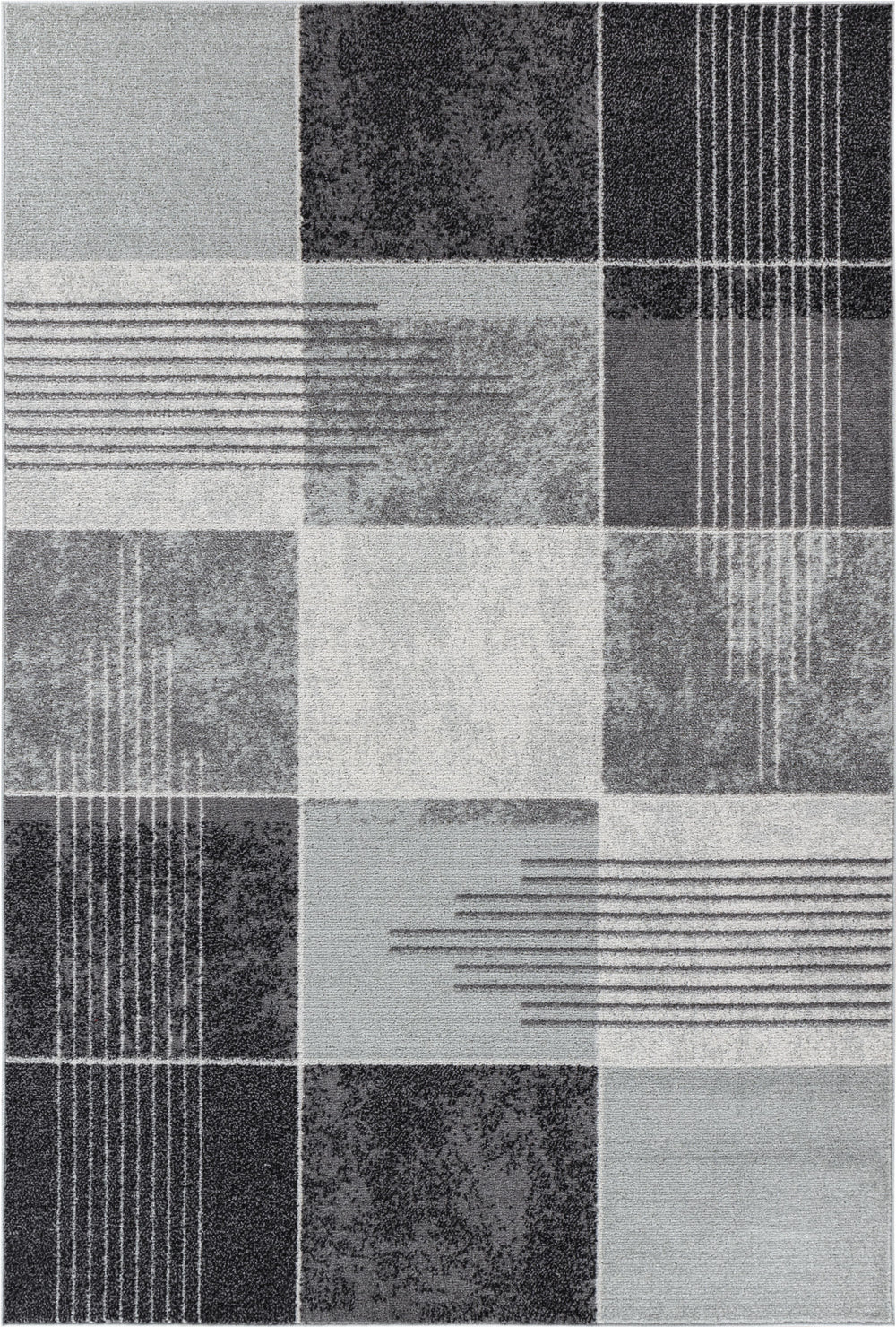 Tapis Scandinave Vernal Moderne Noir/Gris