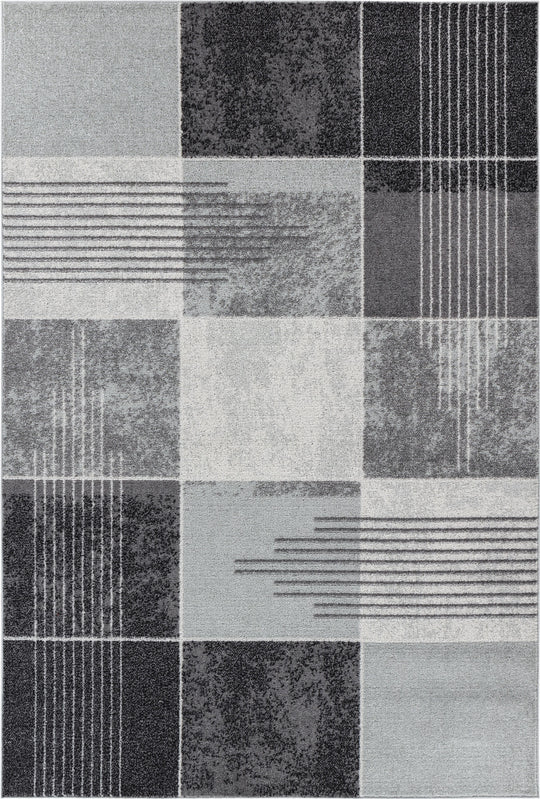 Tapis Scandinave Vernal Moderne Noir/Gris