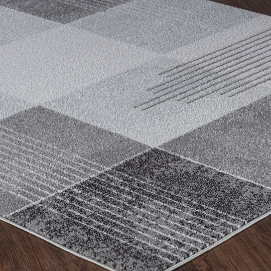 Tapis Scandinave Vernal Moderne Noir/Gris