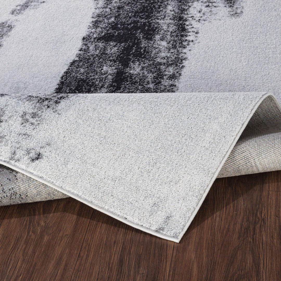 Tapis Abstrait Moderne Gris Elko