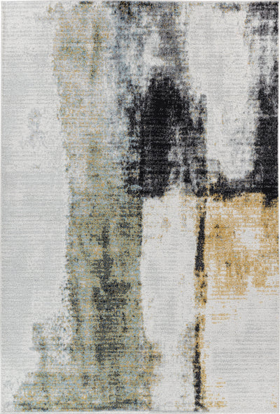 Tapis Abstrait Moderne Turquoise/Jaune Elko