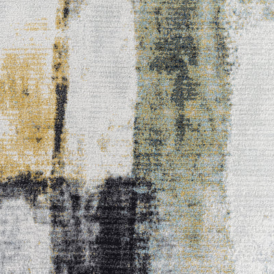 Tapis Abstrait Moderne Turquoise/Jaune Elko