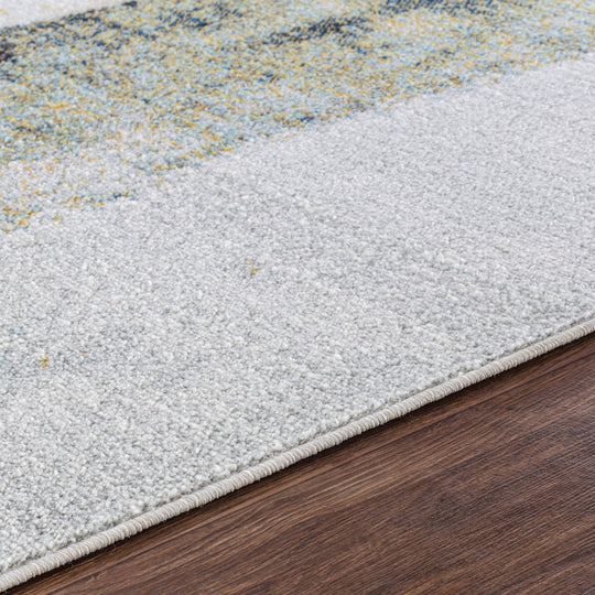 Tapis Abstrait Moderne Turquoise/Jaune Elko