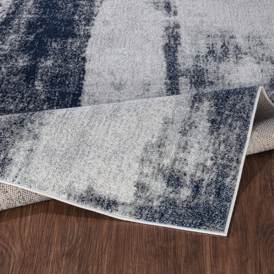 Tapis Abstrait Moderne Bleu/Gris Elko