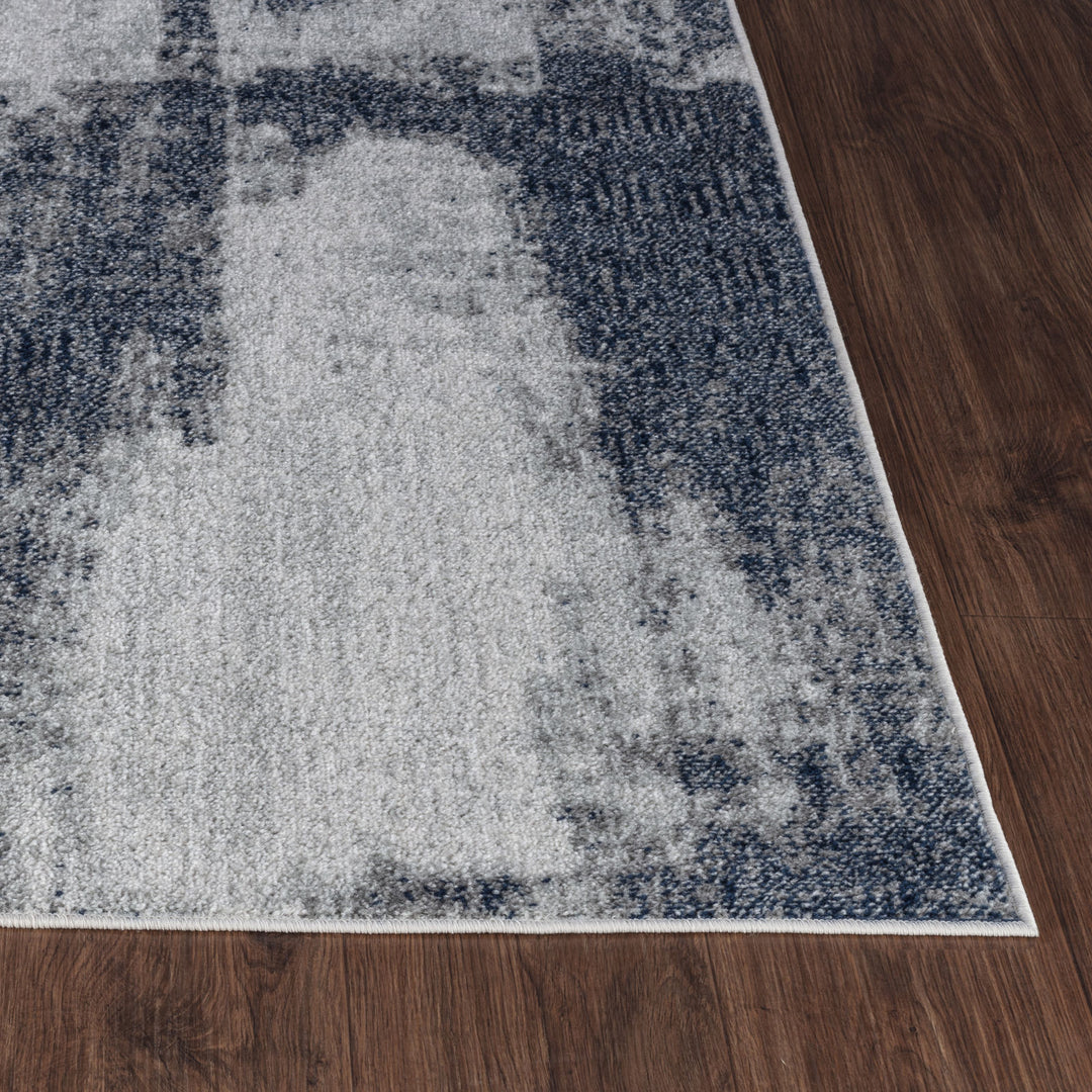 Tapis Abstrait Moderne Bleu/Gris Elko