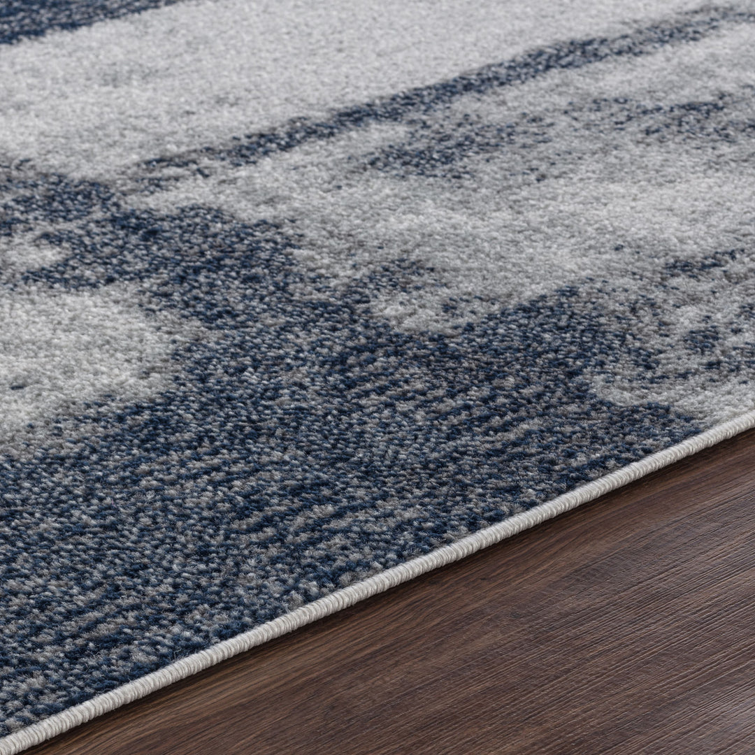 Tapis Abstrait Moderne Bleu/Gris Elko