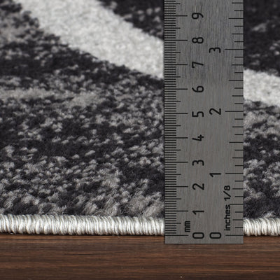 Tapis Scandinave Moderne Noir/Gris/Blanc Fallon