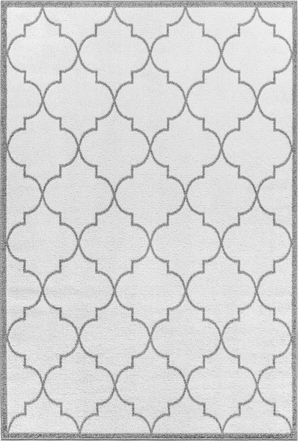 Tapis Oriental Marocain Traditionnel Blanc/Gris Moab