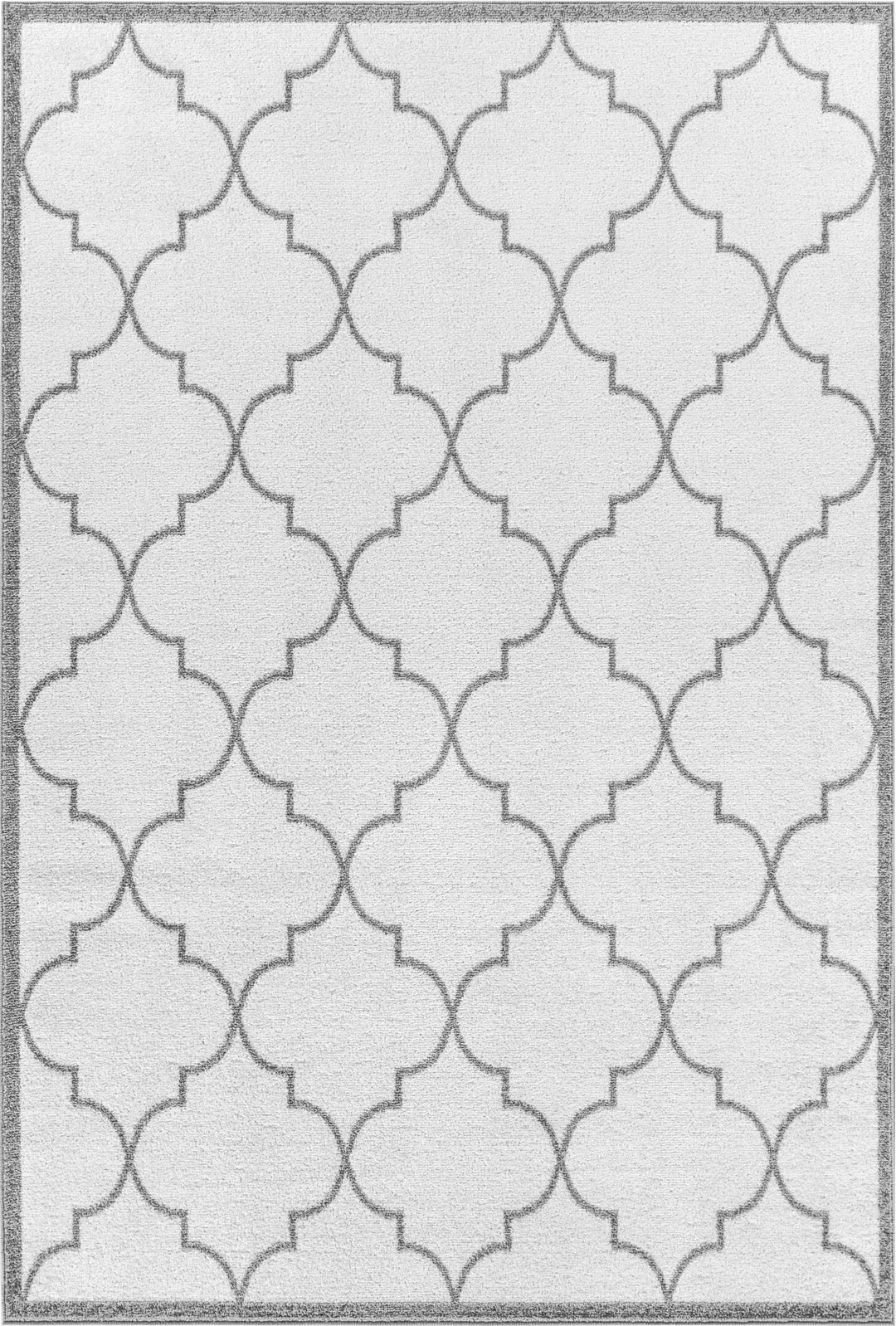 Tapis Oriental Marocain Traditionnel Blanc/Gris Moab