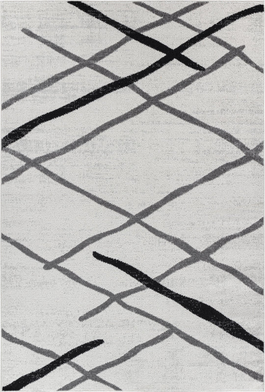 ASPEN Tapis Scandinave Moderne Blanc/Gris 120x170