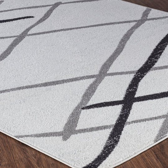 ASPEN Tapis Scandinave Moderne Blanc/Gris 120x170