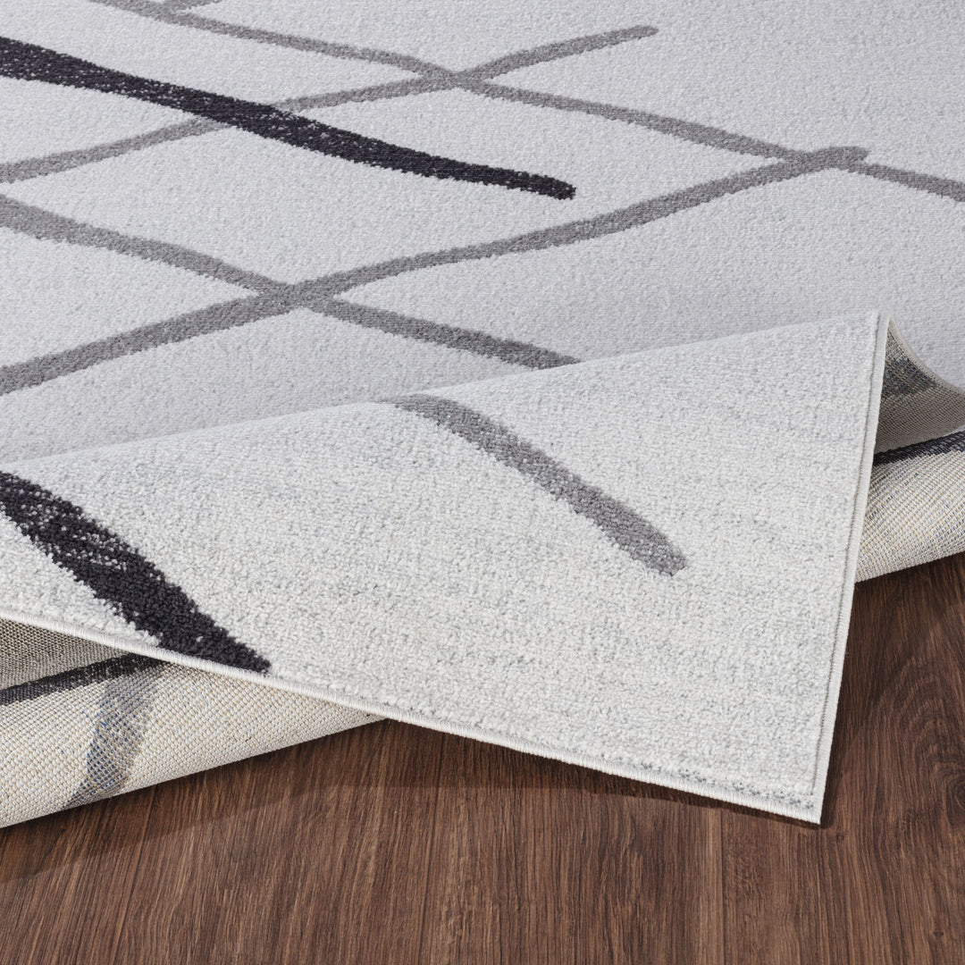 ASPEN Tapis Scandinave Moderne Blanc/Gris 160x220