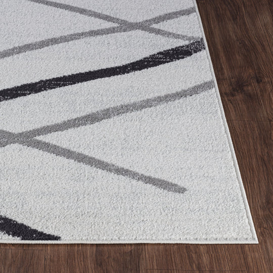 ASPEN Tapis Scandinave Moderne Blanc/Gris 120x170