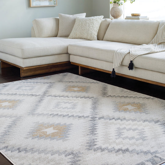 Tapis Scandinave Bohème Gris/Beige Bogor