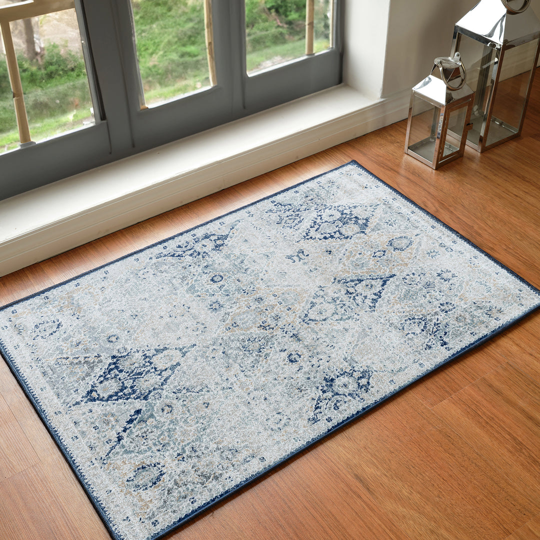 Tapis Vintage Oriental Bleu/Gris Cuzco