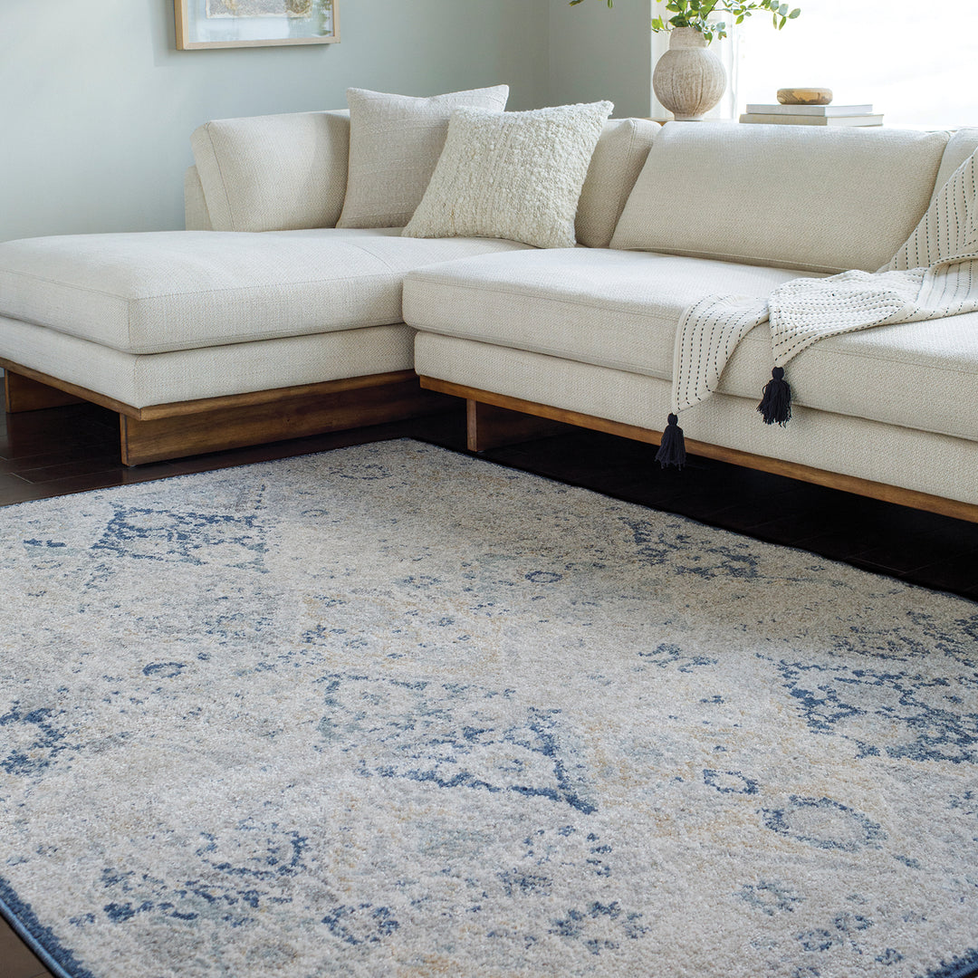 Tapis Vintage Oriental Bleu/Gris Cuzco