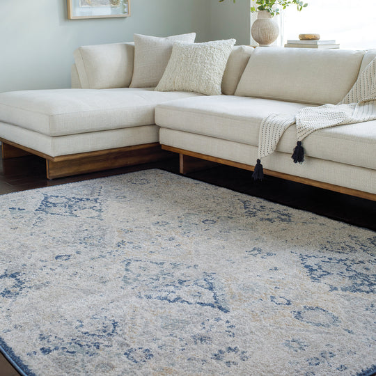 Tapis Vintage Oriental Bleu/Gris Cuzco