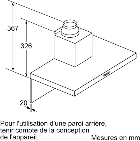 Hotte murale BOSH DWB97IM50 Série 4 avec 4 vitesses d'aspiration dont 1 intensive 90cm Inox