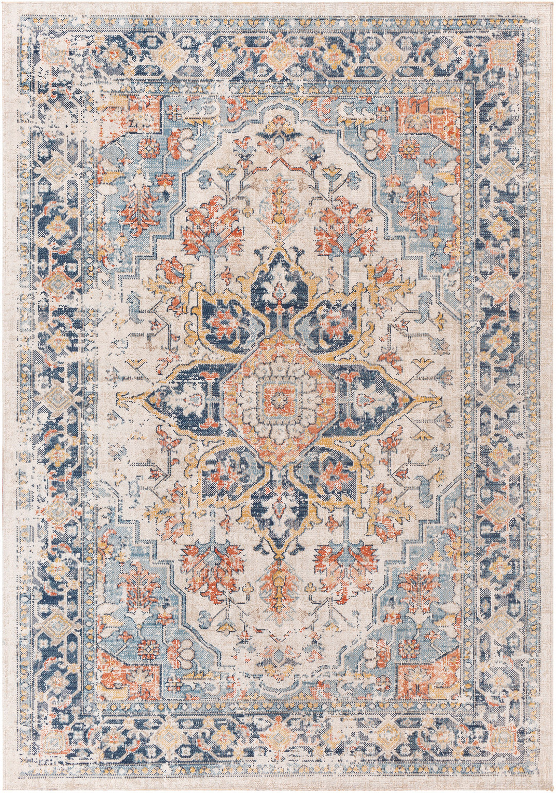 Tapis d'Extérieur/Intérieur Bleu/Beige  Arvada