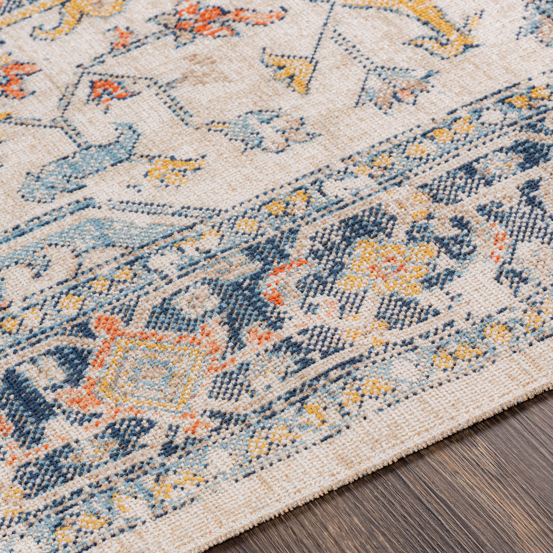 Tapis d'Extérieur/Intérieur Bleu/Beige rond Arvada