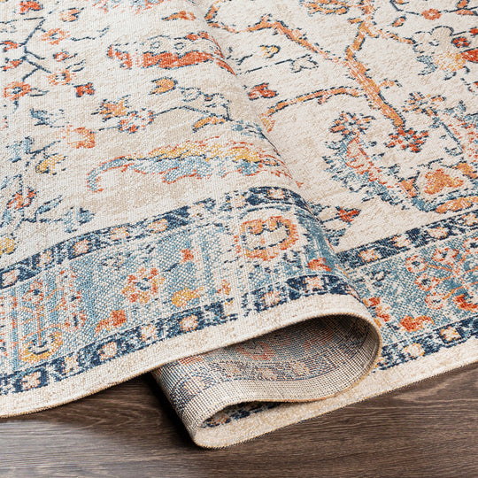 Tapis d'Extérieur/Intérieur Bleu/Beige Topeka