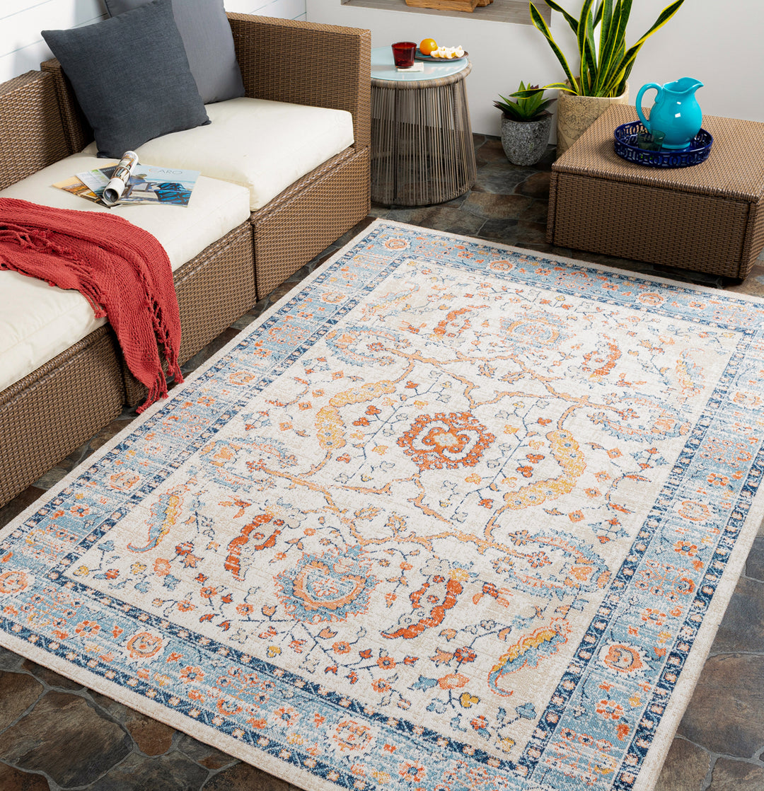Tapis d'Extérieur/Intérieur Bleu/Beige Topeka