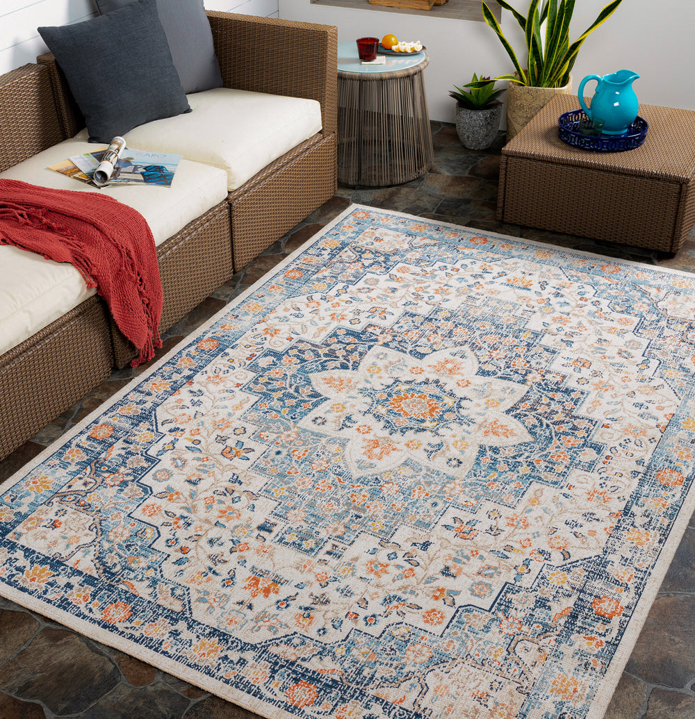 ARVADA Tapis d'Extérieur/Intérieur Bleu/Beige 200x275