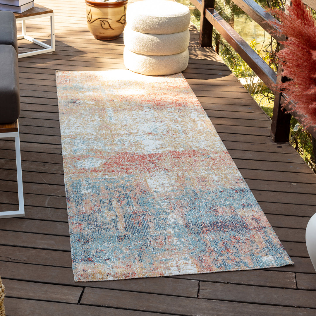 Tapis d'Extérieur/Intérieur Rouge/Bleu Mijek