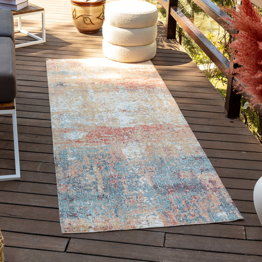 Tapis d'Extérieur/Intérieur Rouge/Bleu Mijek