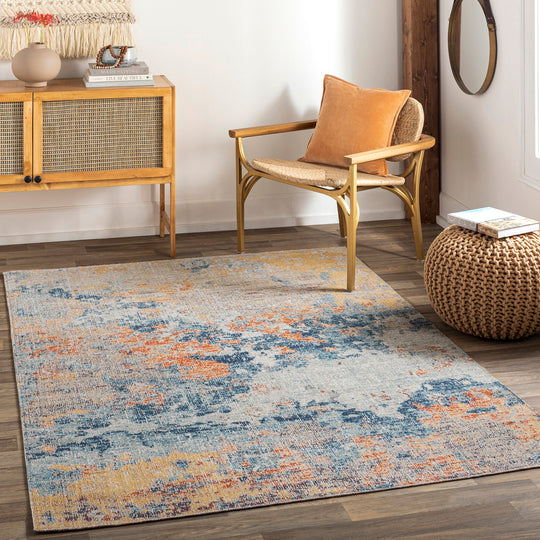 Tapis d'Extérieur/Intérieur Jaune/Bleu Tchia
