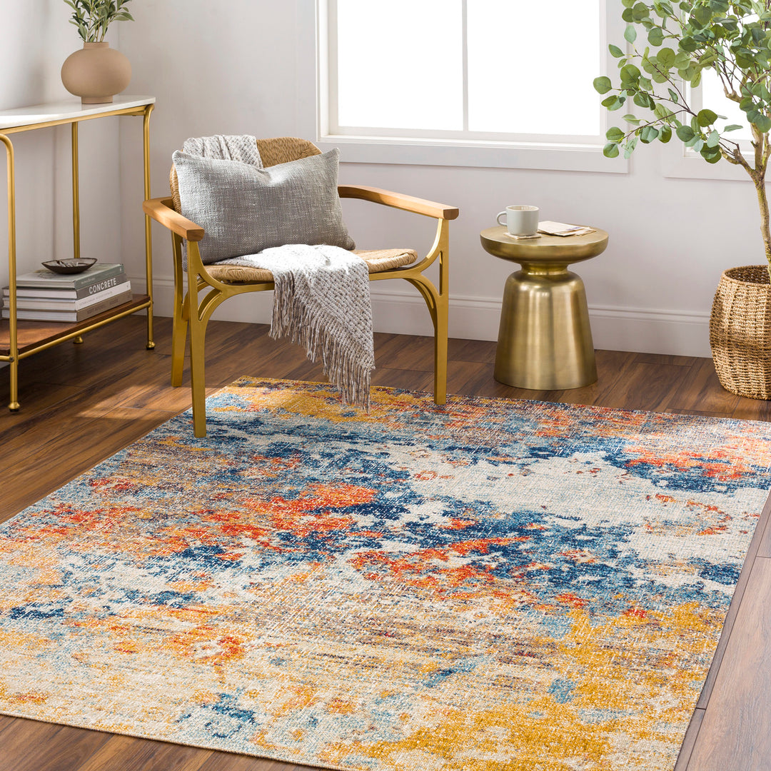 Tapis d'Extérieur/Intérieur Jaune/Bleu Tchia
