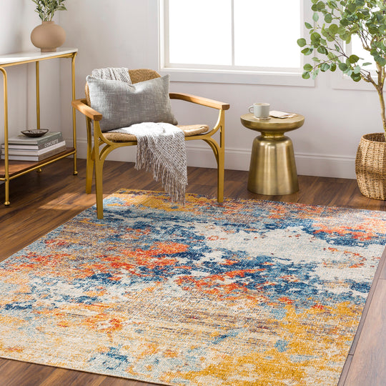 Tapis d'Extérieur/Intérieur Jaune/Bleu Tchia