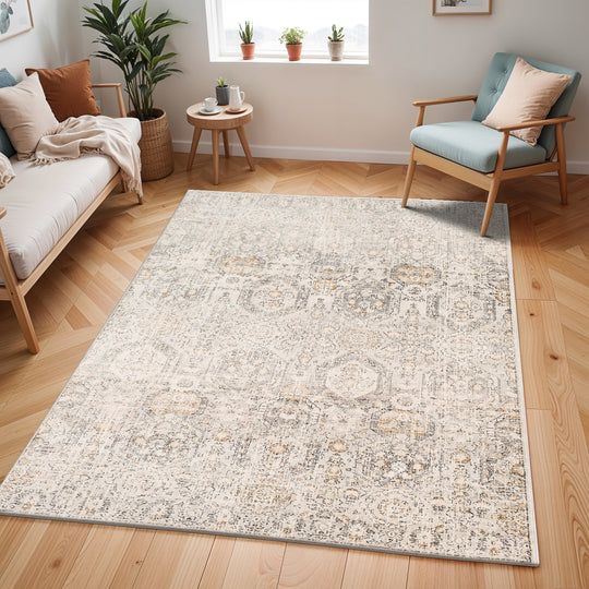 Tapis Vintage Oriental Gris/Beige Sohag